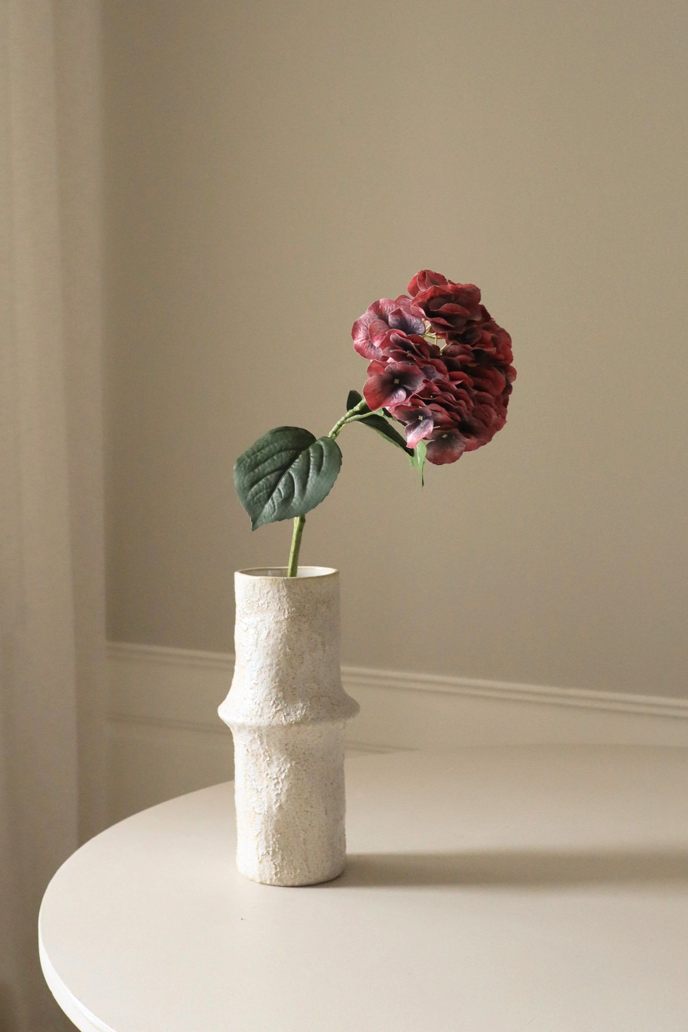 Kunstig Hortensia blomst - Burgundy
